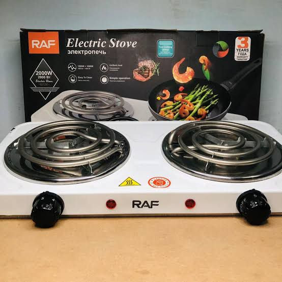RAF Electric Stove – Dual Coil Burner, Fast Heating & Easy-To-Clean Portable Cooktop